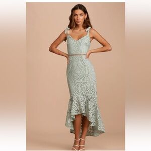 LULUS Won Your Heart Lace High-Low Dress NWT